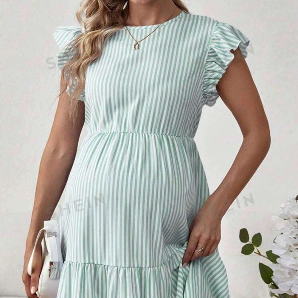 Striped maternity dress